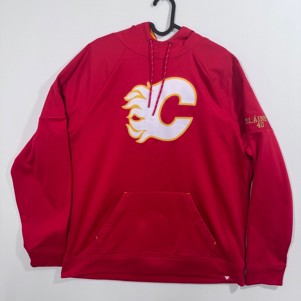 Calgary Flames Red Hoodie Sweatshirt Fanatics‎ NHL Logo Pullover XL Slainte 40